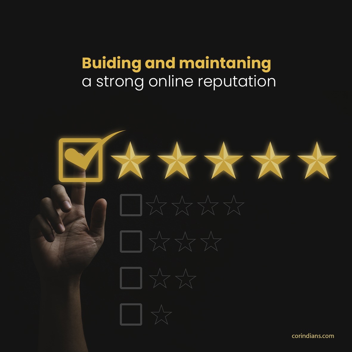 corindians's tweet photo. Maintaining a strong online reputation is crucial in today's digital age. Protect your brand and safeguard your image with #reputationmanagement #digitalmarketing and #branding 

Read more: https://t.co/VRl3qgg5UH https://t.co/pWRqQPNPp6