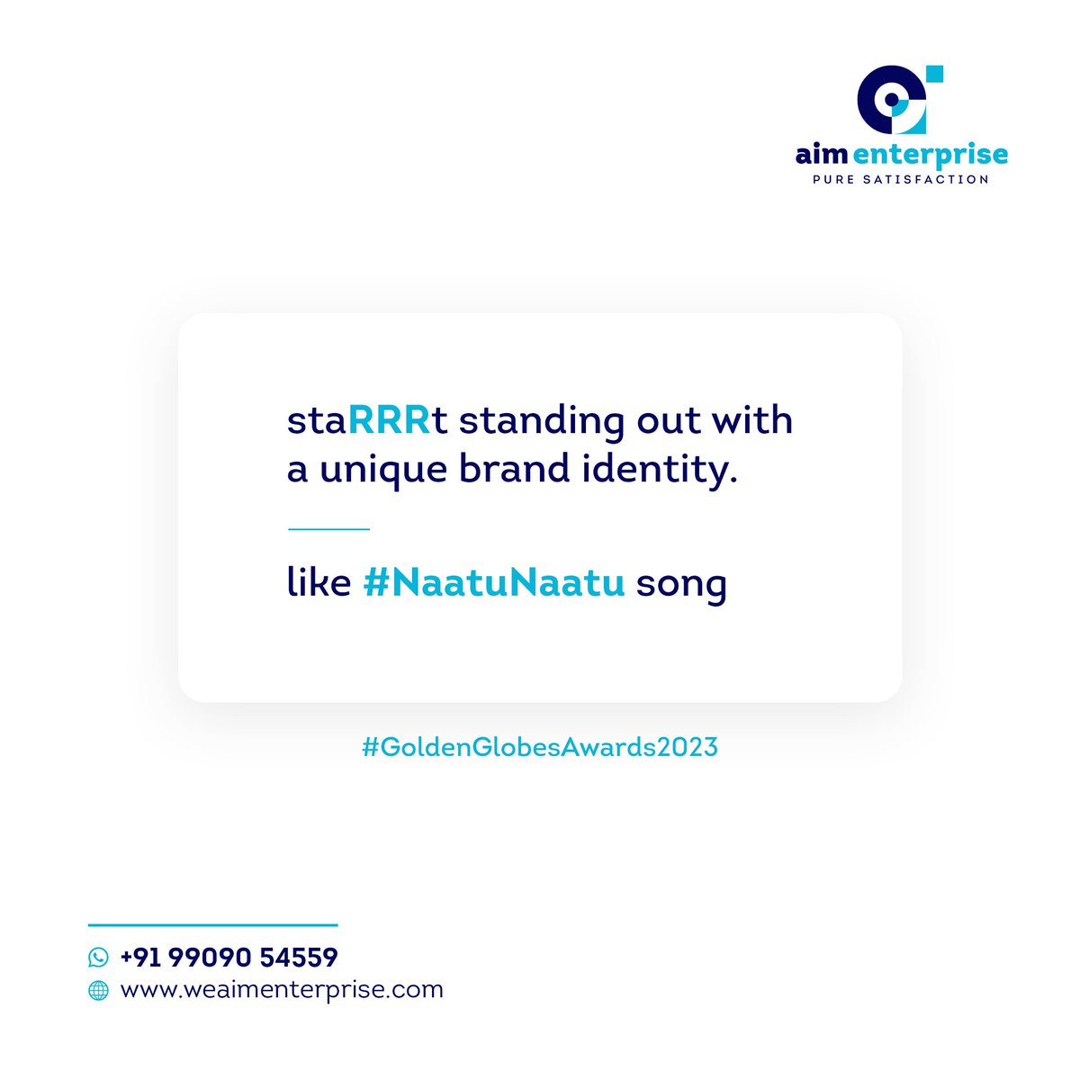 aimsentofficial's tweet photo. RRR's Naatu Naatu wins historic Golden Globe for best original song.

Indians are celebrating after the Telugu movie RRR created history by winning a Golden Globe - a first for the country.

#goldenglobes #rrr #naatunaatu #bestsong #creativeagency #marketing #socialmedia https://t.co/lpXxC9XUgB
