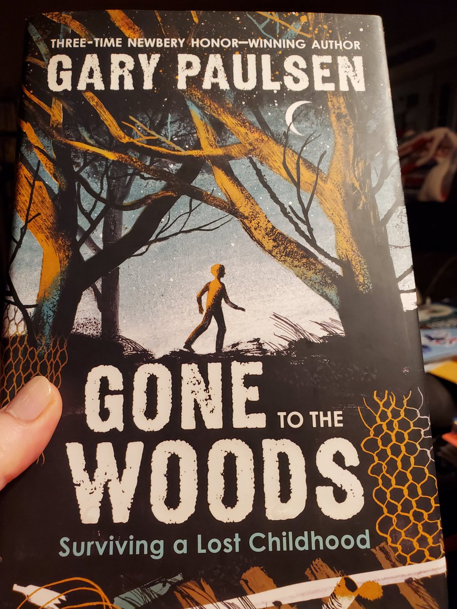 Sanditeach4fun's tweet photo. Just finished reading Gary Paulsen's book GONE TO THE WOODS. What a powerful and raw look into the life of one of our greatest #mglit #authors https://t.co/M8EyEYVtuK