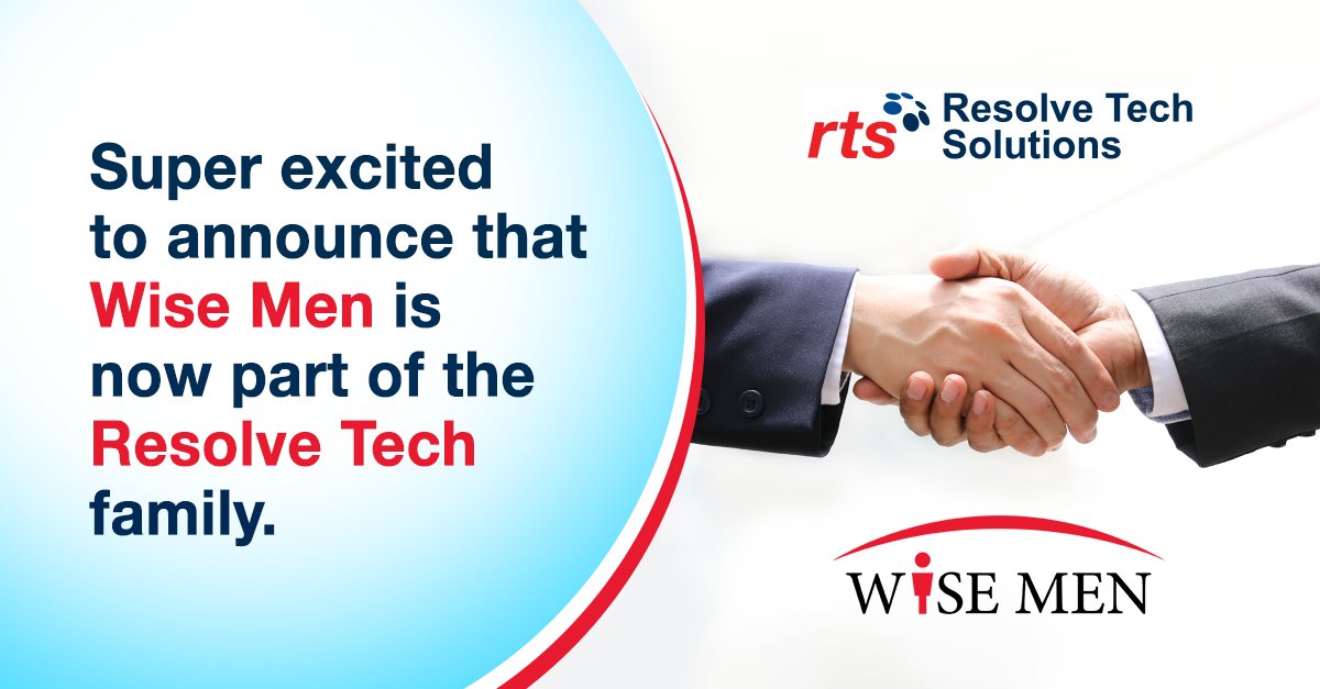 _WiseMen_'s tweet photo. Super excited to announce that Wise Men is now part of the Resolve Tech family. https://t.co/d8bxJkLFYN

#newyear2023 #announcement #hapiness #celebrations #resolvetechsolutions #acquisition #wisemen #SAP #web #cybersecurity #Managedservices #digitaltransformation #EAI #RPA https://t.co/0unS5vwQwo