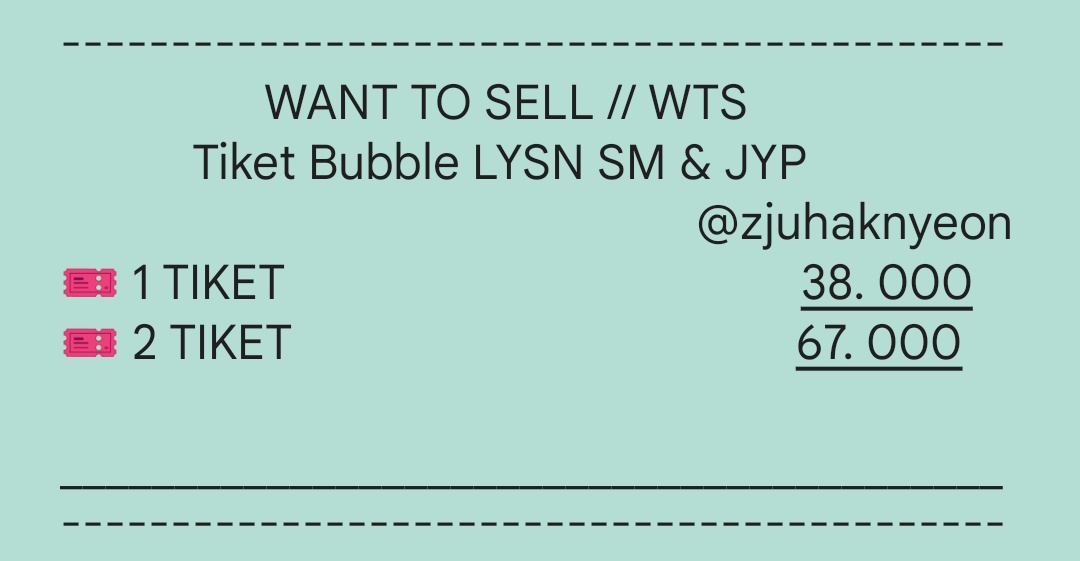 toucannv's tweet image. wts bubble lysn &amp;amp; jyp

• 1 tiket 30 hari
• aman &amp;amp; legal
• bebas pilih member &amp;amp; group
• akun dari buyer
• full garansi
• bisa ios &amp;amp; andro
• fast proses 5-20 menit

:: 💳 all e-wallet &amp;amp; qris
 t. wts bubble lysn jyp aespa nct wayv exo suju skz itzy twice