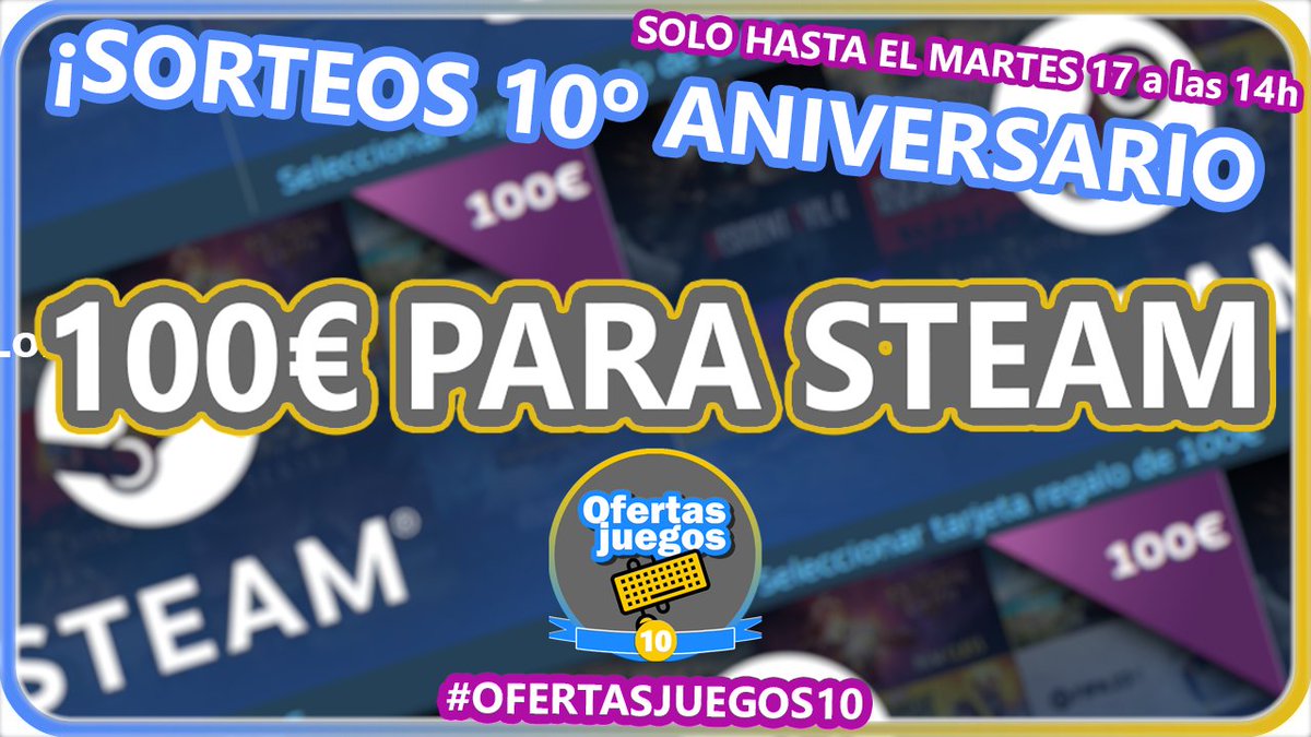 ¡SORTEO 10º ANIVERSARIO OFERTASJUEGOS!

💵Si te quieres llevar 100€ DE SALDO PARA STEAM💵

🔹RT
🔹Twittea mencionando a dos amigos usando el hashtag #OFERTASJUEGOS10

🔹Sigue en Telegram
🔸t.me/OfertasJuegosPC
🔸t.me/AportesPC
