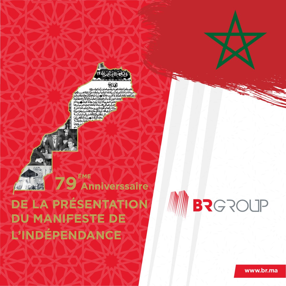 BRGroup_RE's tweet photo. Le Maroc célèbreavec fierté le mercredi 11 Janvier 2023 le 79 anniversaire de la signature du manifeste pour l’indépendance. Hommage à tous qui ont participé à cet acte courageux.

#maroc #morocco #independance #2023 #janvier #events #realestate #immobilier #casablanca #rabat https://t.co/ovWNgsS0uH