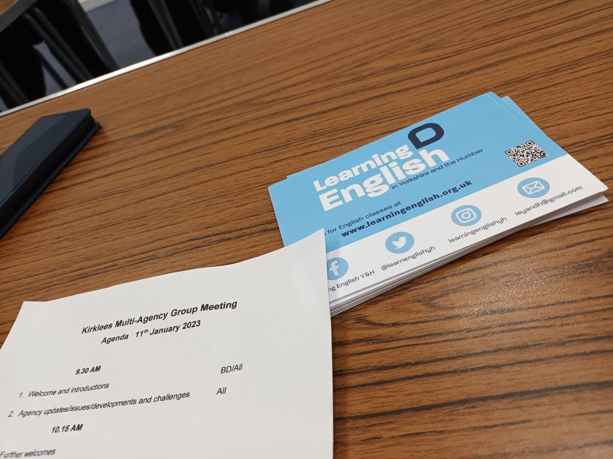 learnenglishyh's tweet photo. In Kirklees this morning attending the multi-agency group meeting. Nice to hear about all the wonderful work being carried out by providers and services. #collaboration #Huddersfield #ESOL #support #migrants #newarrivals #LEYH https://t.co/DkOdaekIXX