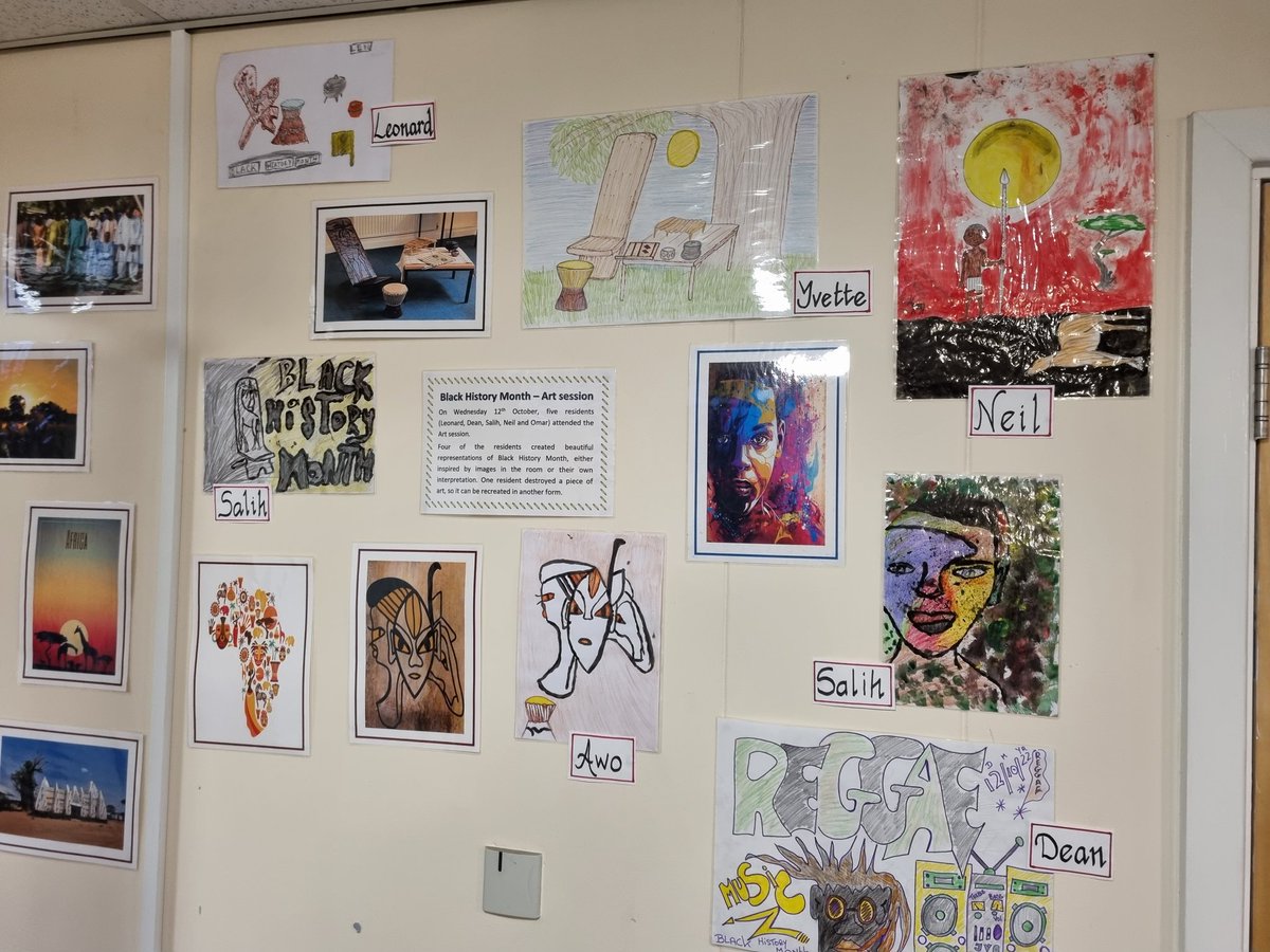 Residents at <a href="/SalvationArmyUK/">The Salvation Army</a>'s Founders' House in Whitechapel have been spending time developing pieces of artwork which are now displayed in the reception area of the building. It is fantastic to see the artistic talents on display! 
#people #homelessness #housing #art #support