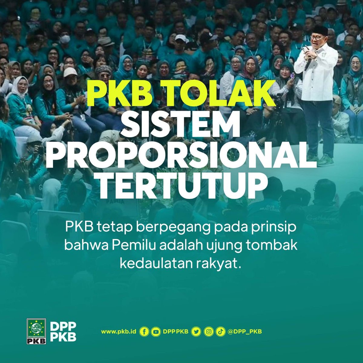 pkb_kotacimahi's tweet photo. PKB Tolak Proporsional Tertutup #pkbtolakproporsionaltertutup #PKBTolakproposionaltertutup #GusMuhaimin @DPP_PKB @dpwpkbjabar @cakimiNOW @EmHasanuddin @SyaifulHooda @AcepJamaludin01 @Dedelatif16 @UbesDedi @Fajmihan @Sutiesnazass https://t.co/TvDtcJoUau