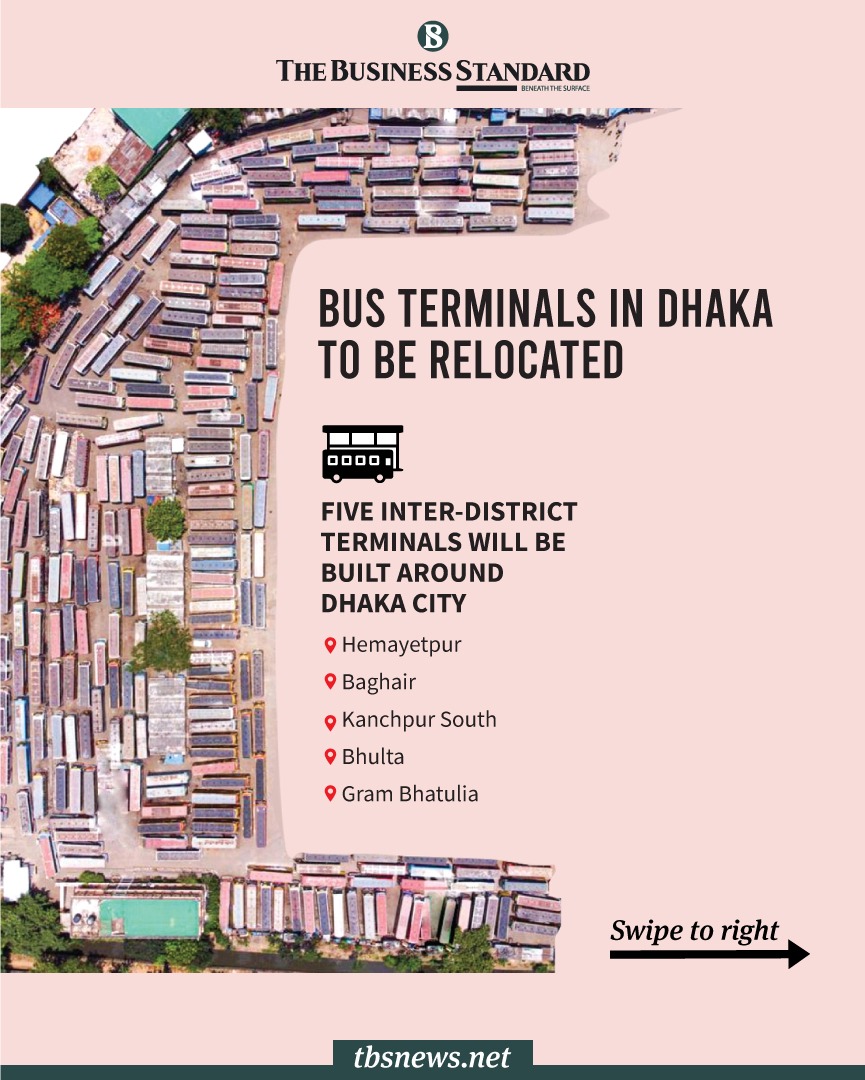 tbsnewsbd's tweet photo. One step closer to relocation of Dhaka bus terminals

Read more: https://t.co/Ft7qqjfQKb

#busterminals #relocate #dhaka #bangladesh #infographics #tbsnews https://t.co/YTYrNpyxoY