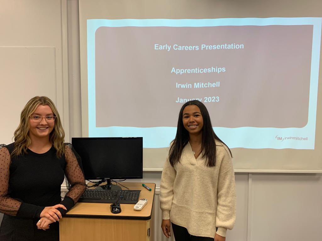 WalesSixth's tweet photo. Big thank you to @irwinmitchell &amp; our fabulous past students @ThyraSimpson @MillyRoss25 for taking the time to speak to our students about their career in Law + lots of great information on apprenticeships - was so good to see you both! 🤩 #proud #alwayswales 💙💛 https://t.co/CdysKD76rr