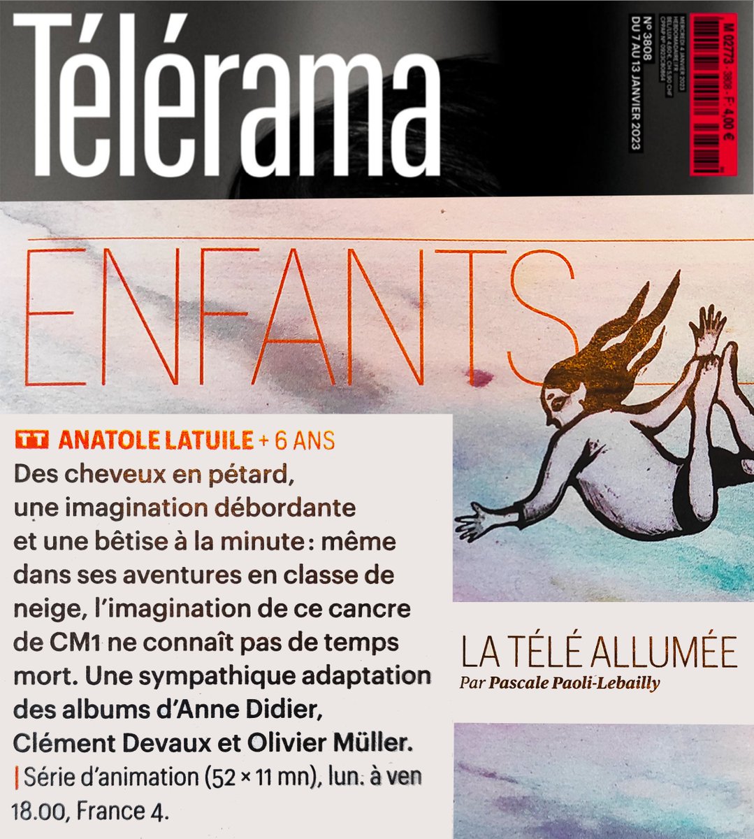 AnimLabel's tweet photo. Ça parle d'Anatole Latuile sur Télérama ! 🎒⏰

#Télérama #anatolelatuile #Saison2 #dessinanimé https://t.co/rYkTYScH8D