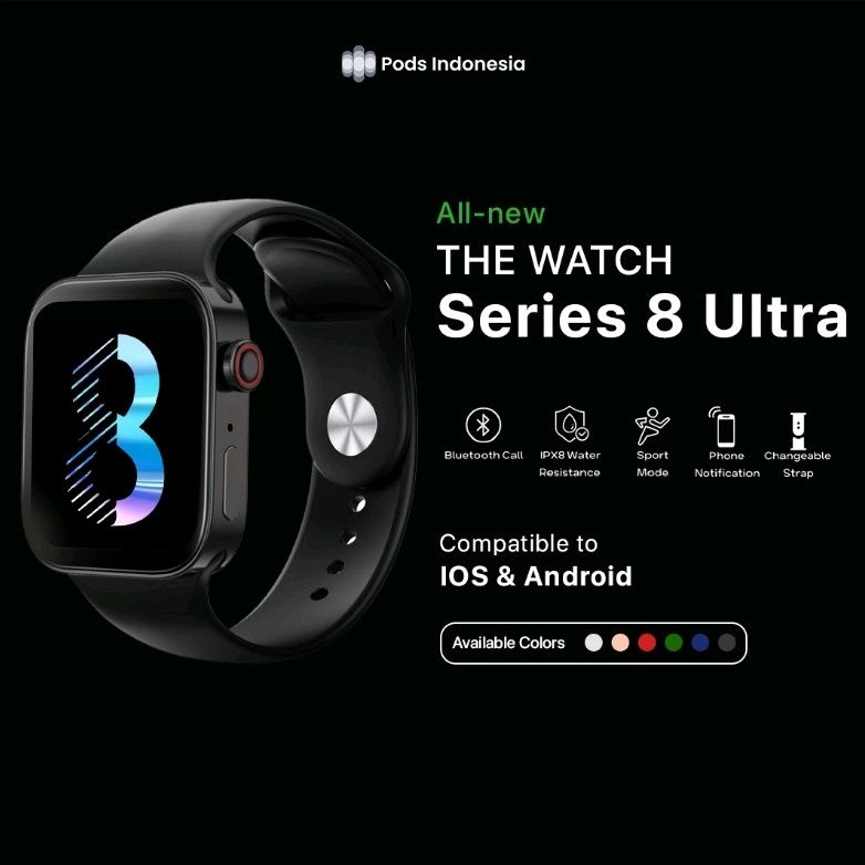 Cek [NEW RELEASE] The Watch Series 8 ULTRA Bluetooth Smartwatch Full Touch Screen Phone Call IP68 Waterproof - Custom Watch Face, Body Temperature, Sports Mode by Pods Indonesia dengan harga Rp585.000 - Rp685.000. Dapatkan di Shopee sekarang! shope.ee/7pKidjwlfy?sha…