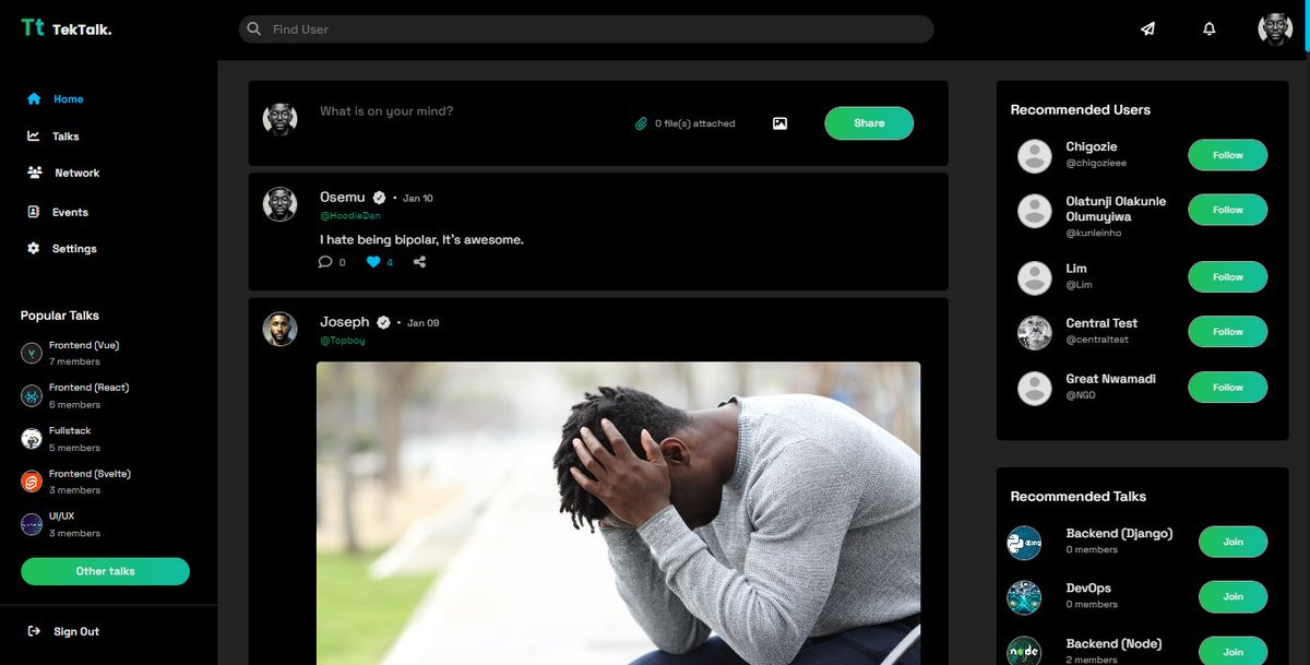 osemuu's tweet photo. @ugo_jekwu and I made a social network!

You can view it live at: https://t.co/ZOoA24LFW4

Create and account and post something nice!😘 https://t.co/zZzmzTFB7E