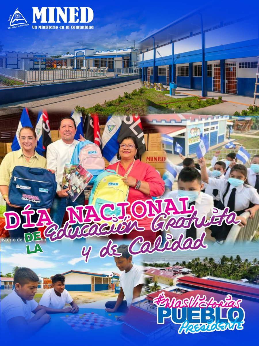 #Nicaragua || Hoy celebramos un año más de la restitución de la Educación Gratuita y de Calidad, gracias a este gobierno Sandinista.

Educación Gratuita para el hijo del obrero y el campesino. ✊🏻

<a href="/minednicaragua/">Ministerio de Educación Nicaragua</a>
<a href="/salvadorVang/">Salvador Vanegas G</a> @LilliamHerreraM