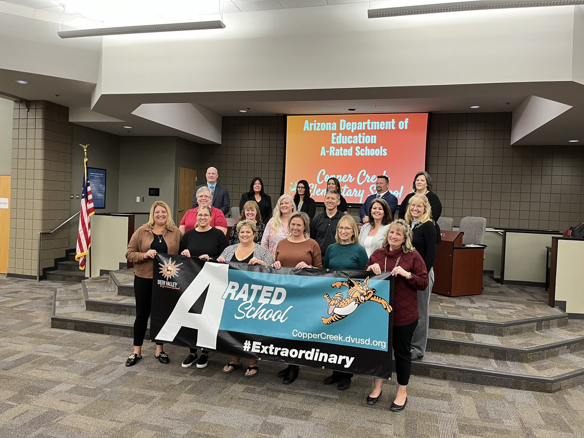 Copper Creek DVUSD (@ccbobcats) on Twitter photo Copper Creek Elementary School was honored at last night’s Governing Board meeting for earning an “A” rating. Way to go CC students, staff, and families! <a href="/DVUSD/">Deer Valley Unified School District</a> <a href="/DrFinchDVUSD/">Curt Finch, PhD</a> Copper Creek Elementary School was honored at last night’s Governing Board meeting for earning an “A” rating. Way to go CC students, staff, and families! <a href="/DVUSD/">Deer Valley Unified School District</a> <a href="/DrFinchDVUSD/">Curt Finch, PhD</a>