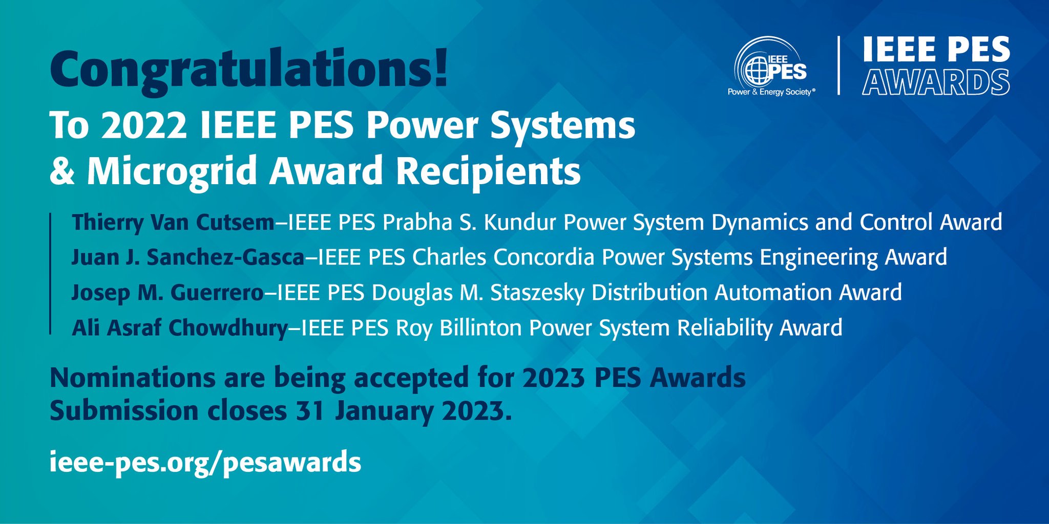 IEEE Power & Energy Society on Twitter "Congratulations! To the 2022
