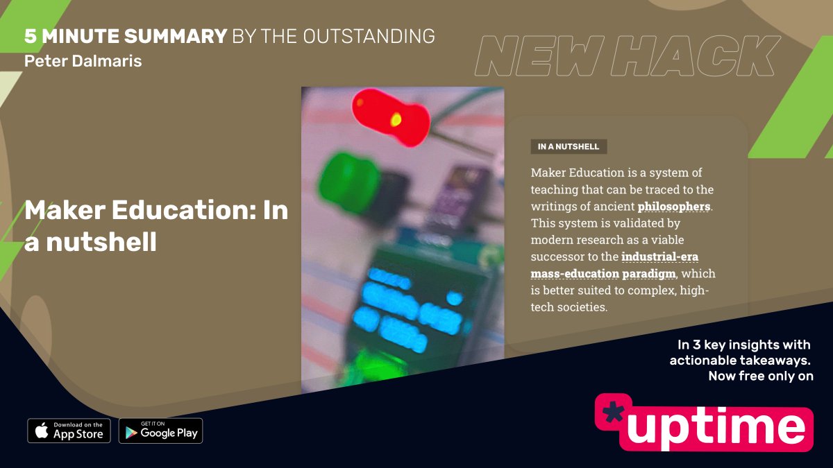 💡Get smarter with Aristotle’s ancient principles, explained cleverly by Dr. Peter Dalmaris.

Maker Education in a Nutshell, the new 5-minute Hack from <a href="/futureshocked/">Peter Dalmaris</a> and <a href="/txplore/">Tech Explorations</a> now live on Uptime:

to.uptime.app/ZsuR0Mmllwb