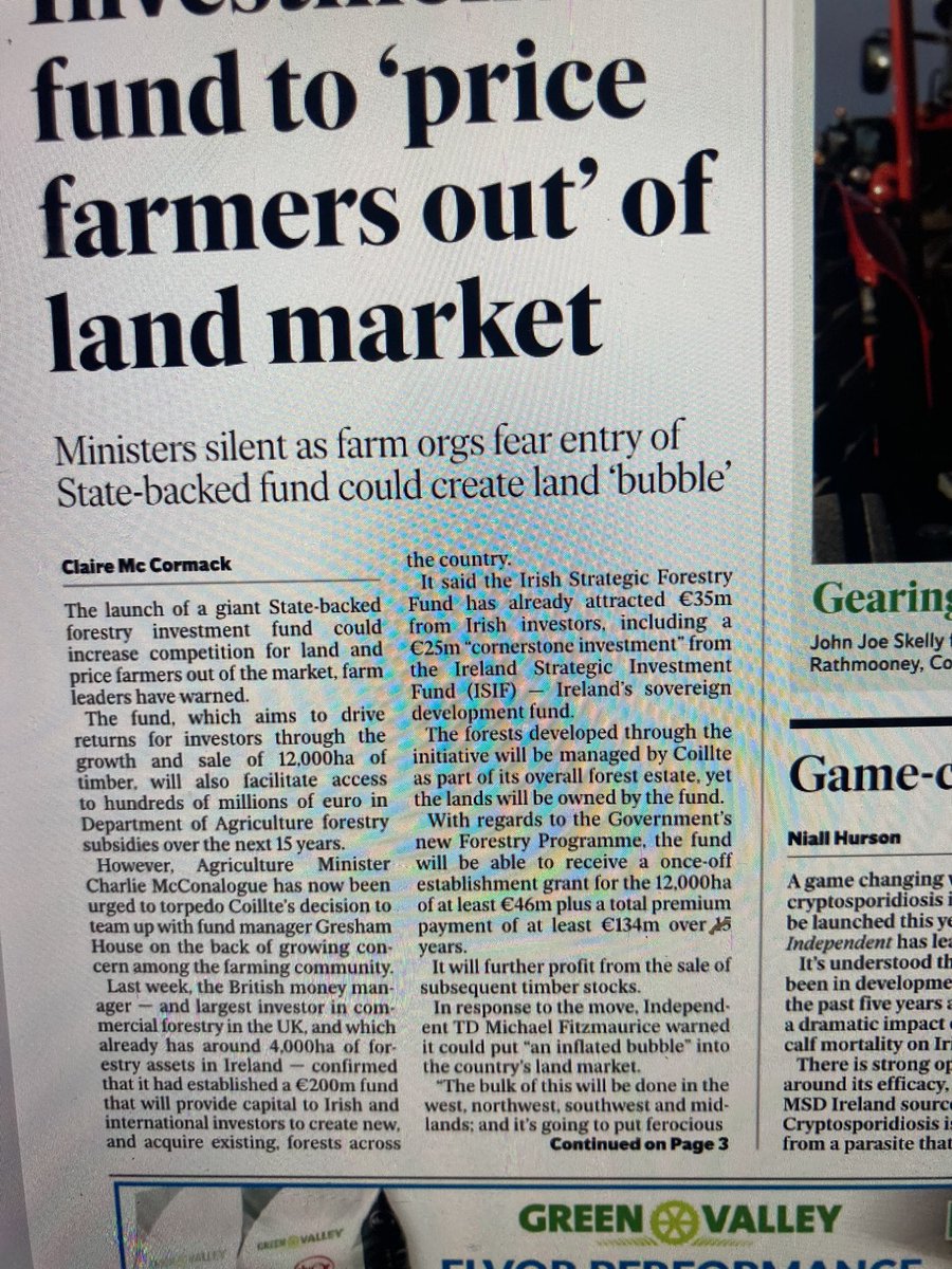 dommeath1's tweet photo. Time for someone to speak up. We fought wars for our land. Are we going to grant Aid Foreigner’s to buy it @McConalogue @pippa_hackett https://t.co/0B2on4n7PQ