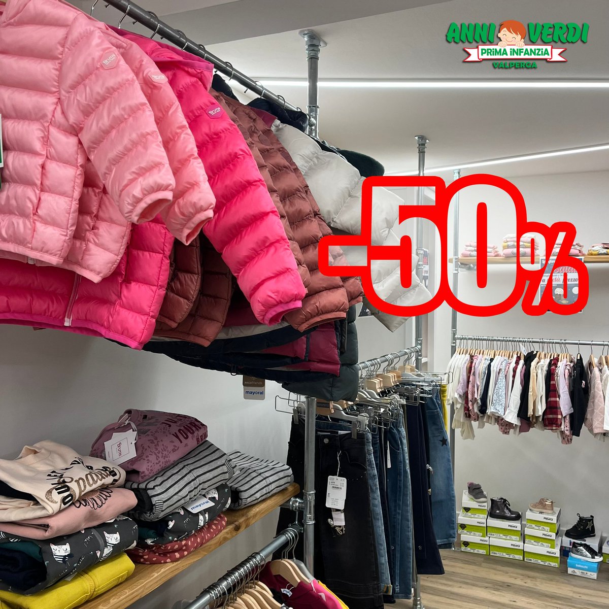 anni_verdi's tweet photo. Continuano i #SALDI da #AnniVerdi! 📣🎁🤩
-50% su #Brums #Mayoral #Bamboom #Mek #MacInSac #Primigi #Crocs #Bobux #Biomecanics e tante altre marche!
PS: la scelta delle taglie sta diminuendo, affrettati!!😉
#saldigennaio #canavese #abbigliamentobimbi #scarpebimbi #passainnegozio https://t.co/KRmYrK86cD
