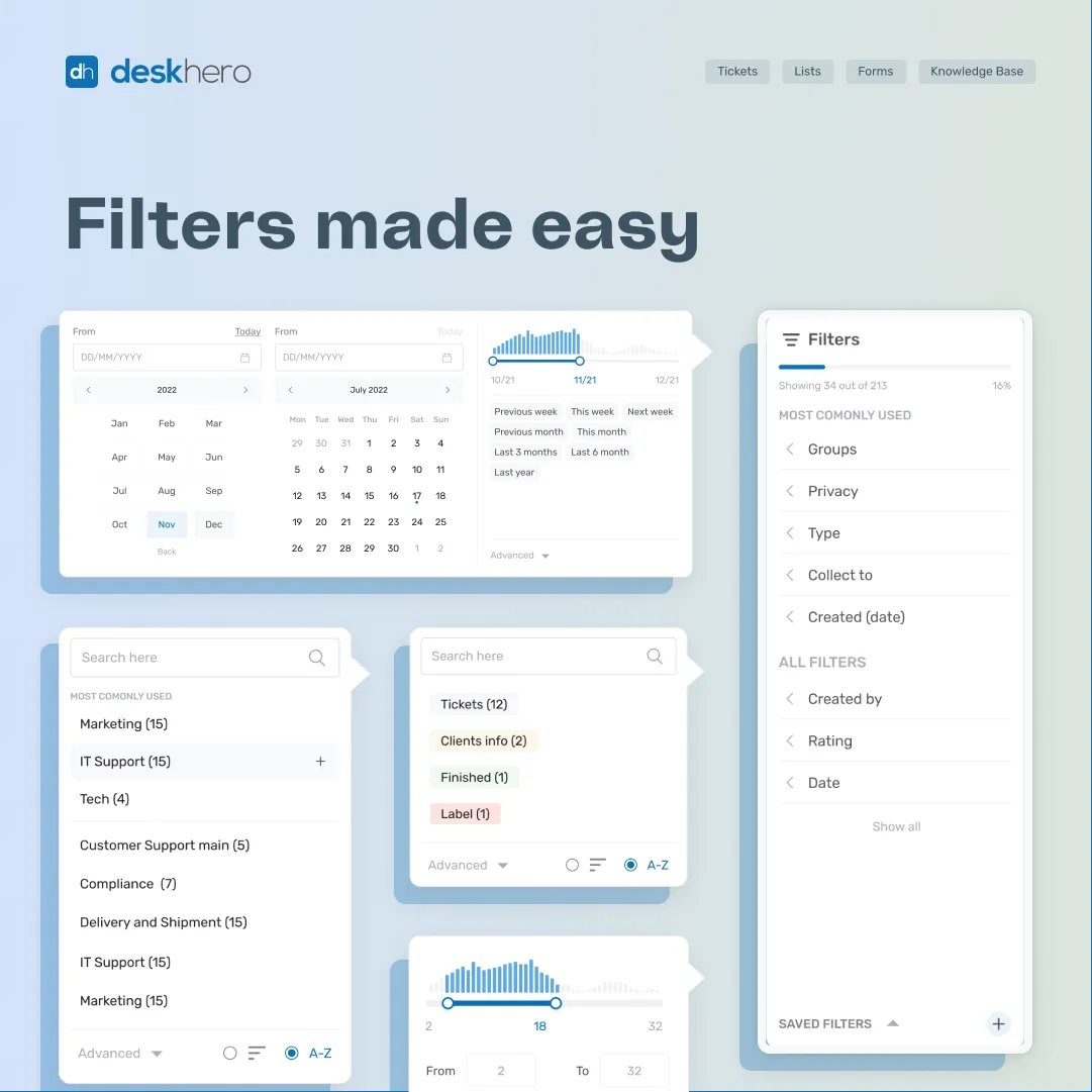 deskhero's tweet image. Advanced filters made simple. Find the data you need quickly, in any field you&apos;ve created.
Our easy-to-use filters will streamline your data management. #datamanagement  #filterdata #powerfulfilters #deskhero #saas