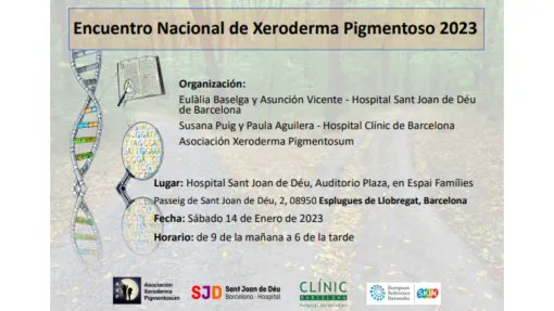 FEDER_ONG's tweet photo. 🟡 #Barcelona acoge el Encuentro Nacional de #Xeroderma Pigmentoso 2023

 🗓️ 14 de enero
 ⏰ 9:00 a 18:00
📍 Hospital Sant Joan de Déu de Barcelona

¡Te contamos más!
https://t.co/yTUvx2Ft6A https://t.co/yRk78yJzGb