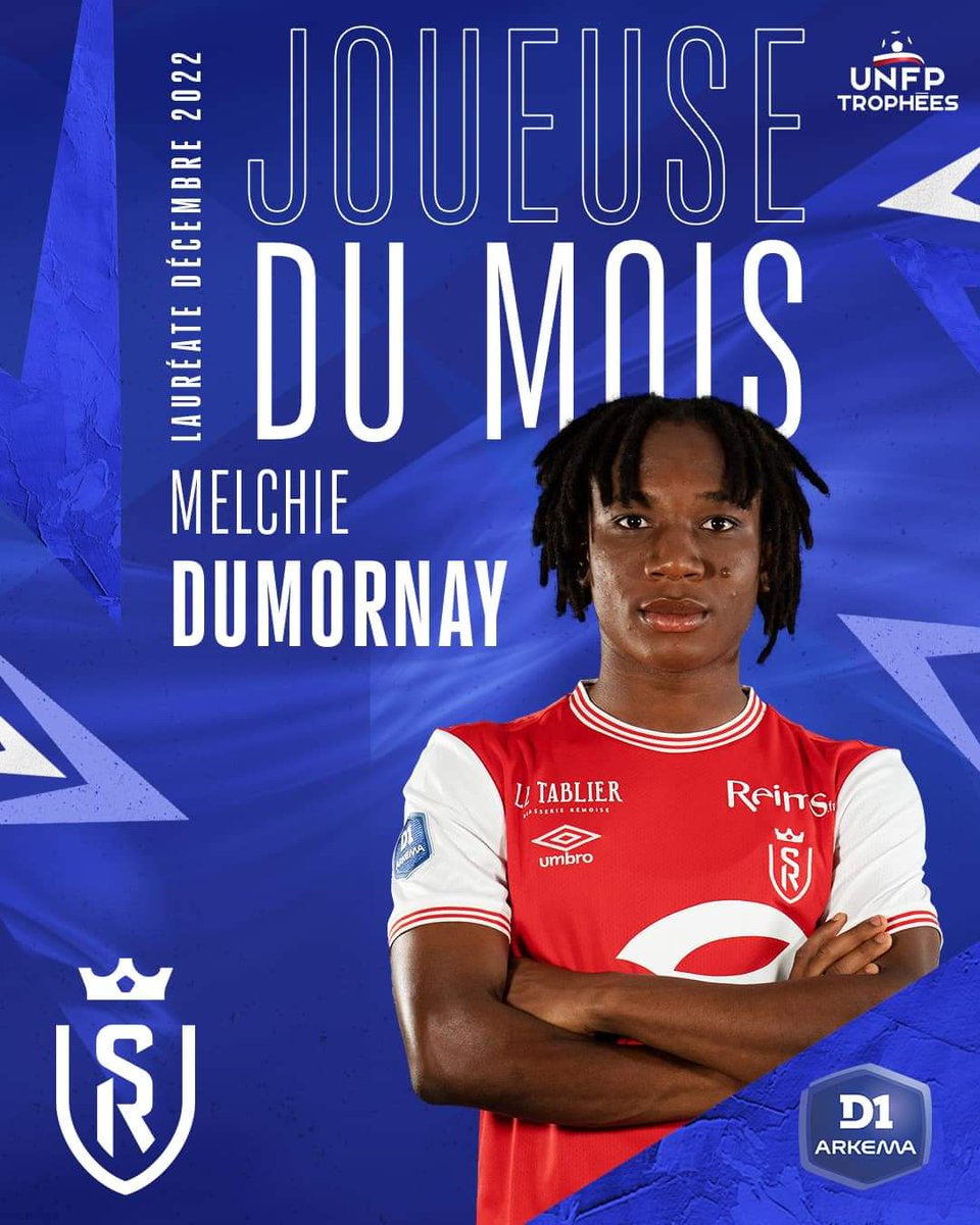 jpehaiti's tweet photo. ⚽️ Meilleure joueuse du mois de décembre 2022 en D1 française : Melchie Daëlle Dumornay "Corventina" 🇭🇹🙌🏾 https://t.co/L06Ze1UbO1