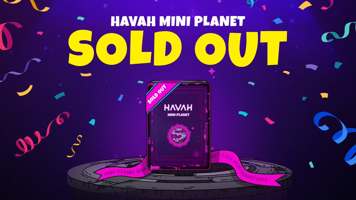 [mini Planet Sold Out Notice]
The 500 mini #Planets of #HAVAH is sold out! 🎉
Final transaction completed at 11:01:11 AM (UTC).

Planets that allow you to partake in HAVAH’s #Governance are available for purchase.
Purchase a Planet Link ⏬⏬
havah.io/planet/planets…