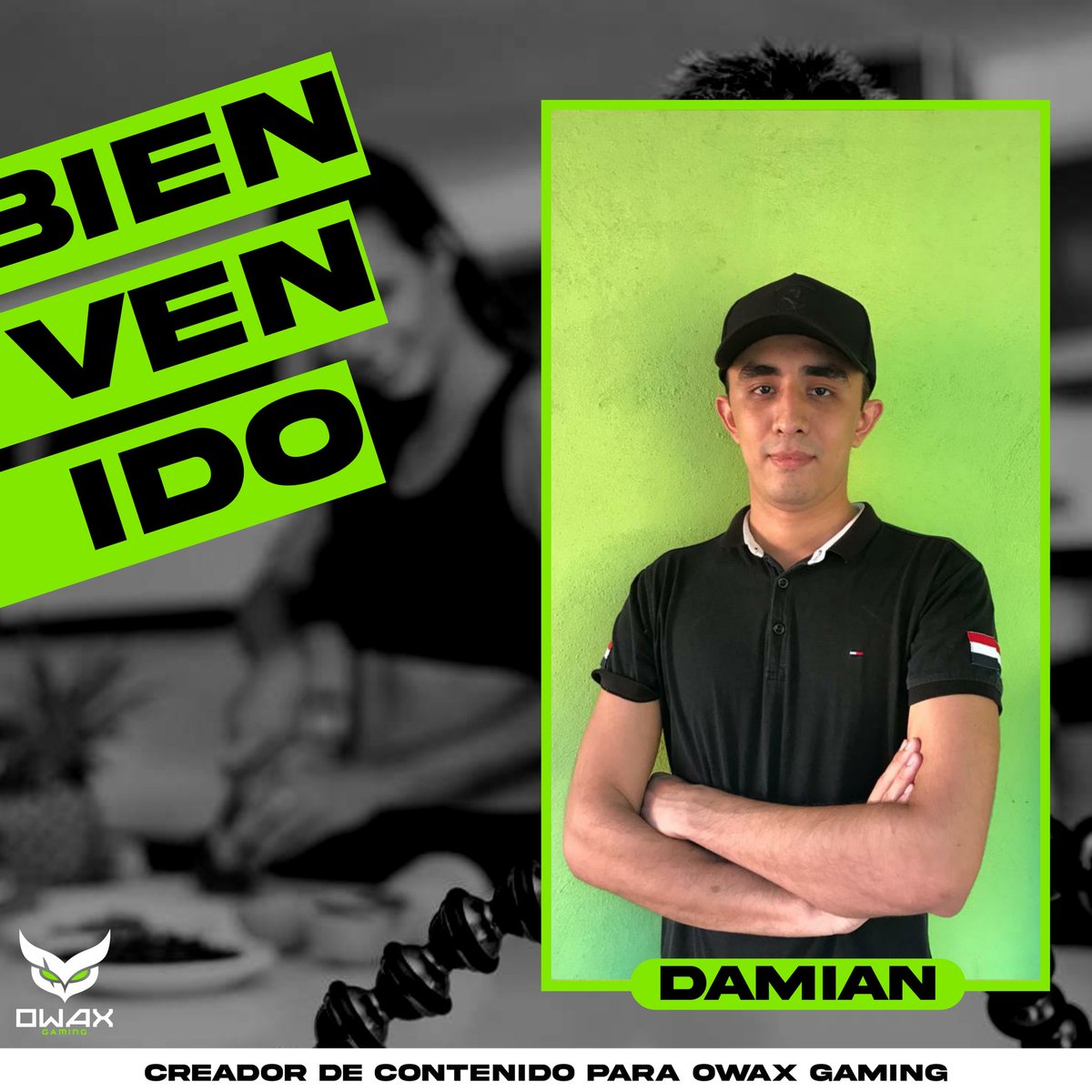 OwaxGaming's tweet photo. Hacemos la bienvenida a Damian al equipo como creador de contenido en twitch para el equipo como parte del proyecto del 2023. 💚🦉
#WeAreOwax #Owax #VamosCazadores #GoOwax #Twitch #Creador https://t.co/qmUePnIw8k