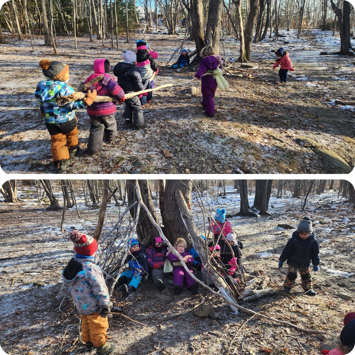 eun_sunmi's tweet image. Making a tree house as a team. 🏡  Good job, little ones. 
#Outdoorplay #springvale #preprimary