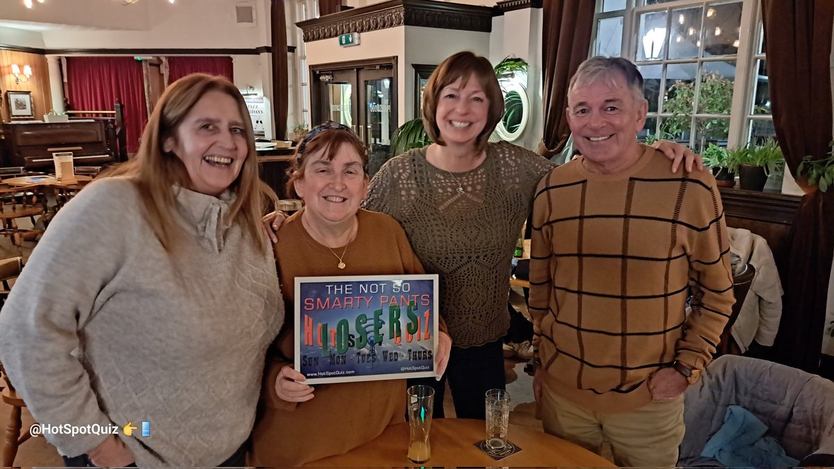 We had a fab <a href="/HotSpotQuiz/">Hot Spot Quiz 1.4k</a> Powered by <a href="/SpeedQuizzing/">SpeedQuizzing</a> on Tuesday Night with "FRIENDS" at <a href="/TheParrsWood/">The Parrs Wood</a> in #Didsbury
The Winners
1st 🥇 Move That Potato
2nd 🥈 Squizz Game
3rd 🥉 Some Poofs No Piano
Losers 💩 Devil Moon
Sponsored by
<a href="/DidsRT/">Didsbury RT</a> 🔄
@LynxTaxis 🚖
@TransamTv 📡