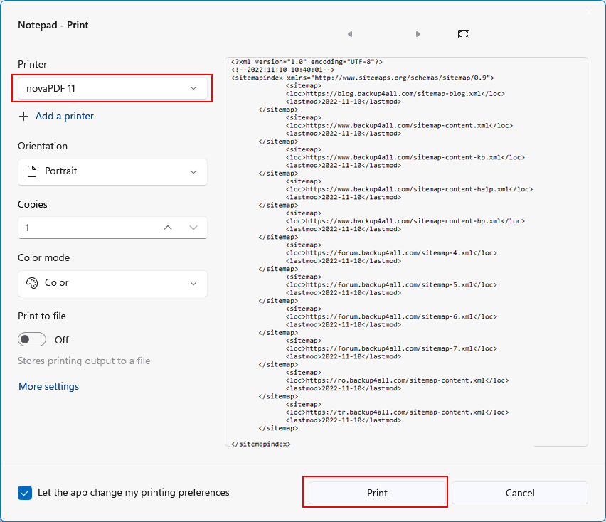 fbackup's tweet photo. backup4all: RT @novapdf: We updated an article from our Knowledgebase, that explains how to convert #XML files to a #PDFs using #novaPDF. 

You just need to open the XML file with a viewer that has support for this format (i.e. Notepad) and then print th… https://t.co/envffizLdu
