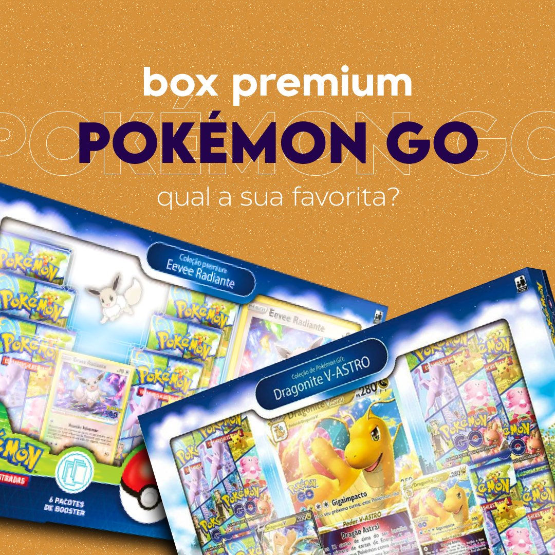 Você é time Eevee ou Dragonite!? 👀

Na dúvida, essas duas boxes premium vão te deixar felizes! 🤩

✨Aproveita que já estamos com poucas unidades e garanta a sua! 
bit.ly/308xBy5