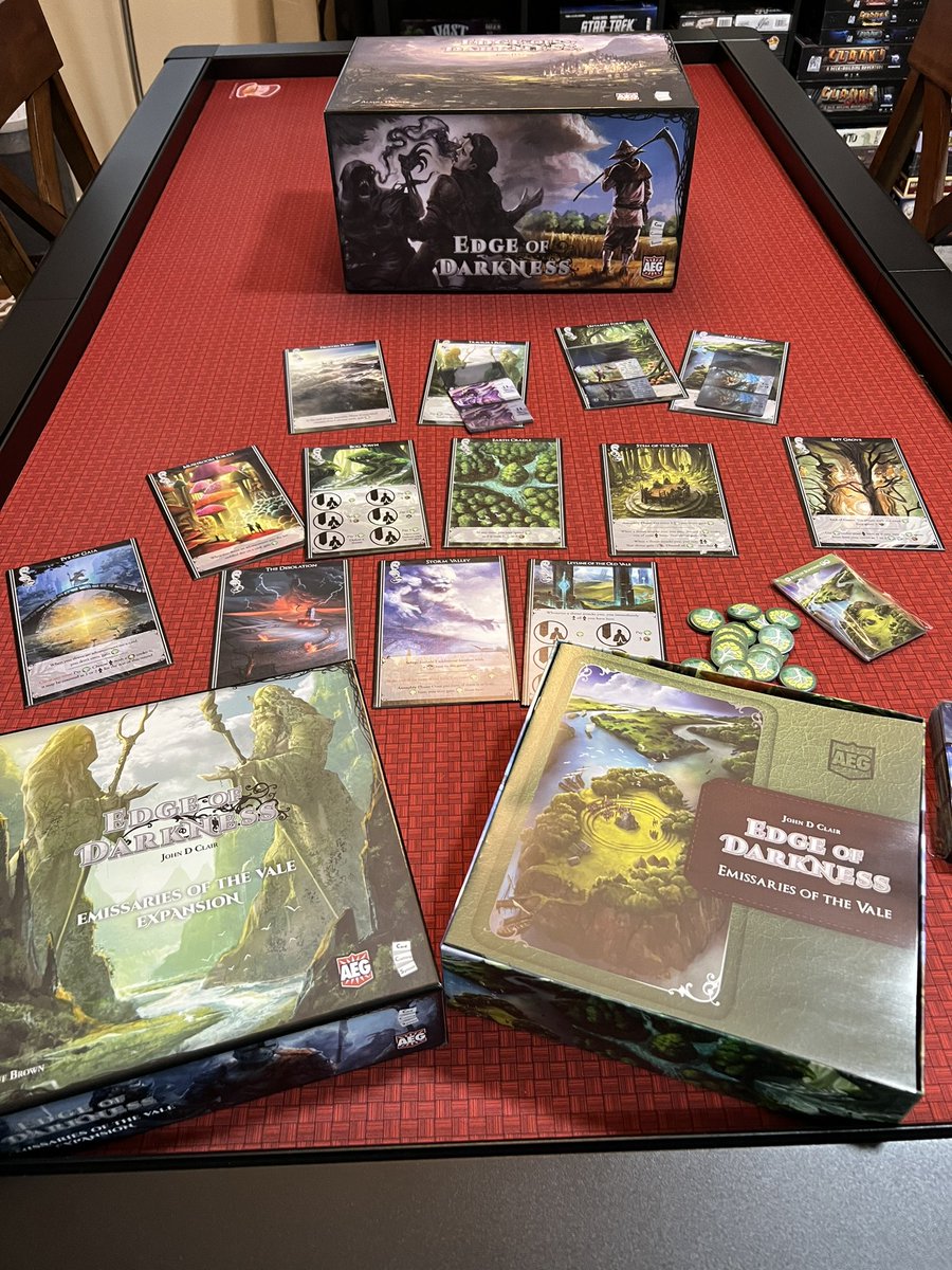 johnzinser's tweet photo. One of my favorite things about getting a new expansion is reorganizing the main game and adding the new content to the big box. Edge of Darkness is easier than most big games to organize. @alderac #FPOD #edgeofdarkness @JohnDClair https://t.co/JRvrADaykO