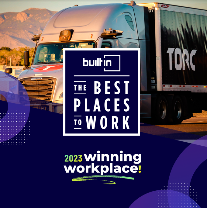 torc_robotics's tweet photo. We're on the list! Excited to share that Torc Robotics has been named on @BuiltIn's 2023 Best Places to Work Awards in #Austin! See where we ranked and check out the full list of honorees here: https://t.co/49kNtrDTHr #TorcDriven #2023BuiltInBest https://t.co/n9QMqs7sEL