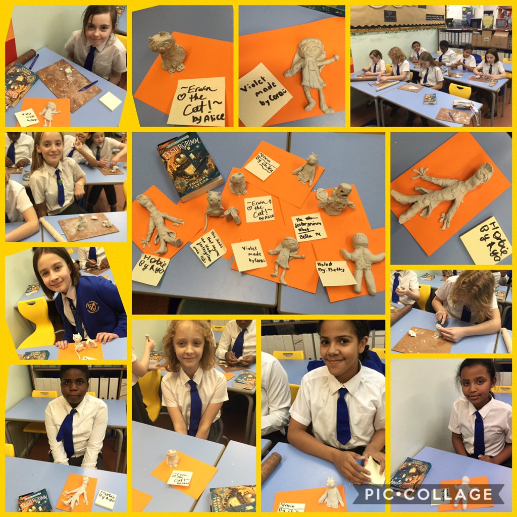 AbbeyPrimary's tweet photo. Abbey Book Club have had so much fun making their favourite #Festergrimm characters out of clay! Think you will agree, they have done an amazing job! Whoosh 🤗 #reading @readingagency @ThomasHTaylor @WalkerBooksUK @MrEPrimary https://t.co/BdgQSwPMdQ