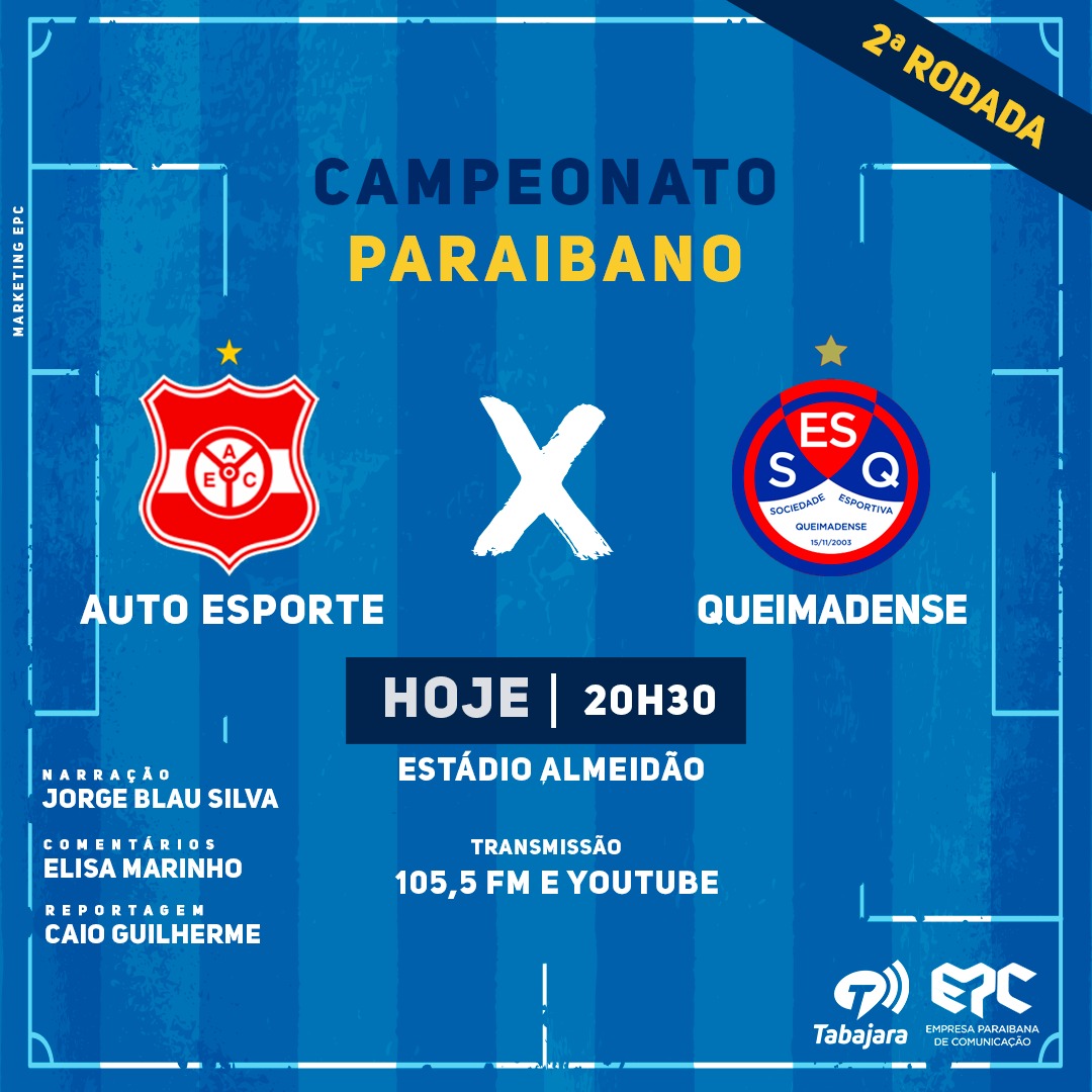 IagoSarinho's tweet photo. É tempo de #CampeonatoParaibano e a @tabajarapb transmitirá direto do #Marizão @SousaEC91 e @BotafogoPB a partir das 19h no YouTube e na FM 105,5. Vamos ainda girar o placar do primeiro tempo e transmitir toda a segunda etapa de #AutoEsportr e #Queimadense no #Almeidão https://t.co/oR4Z66JW24