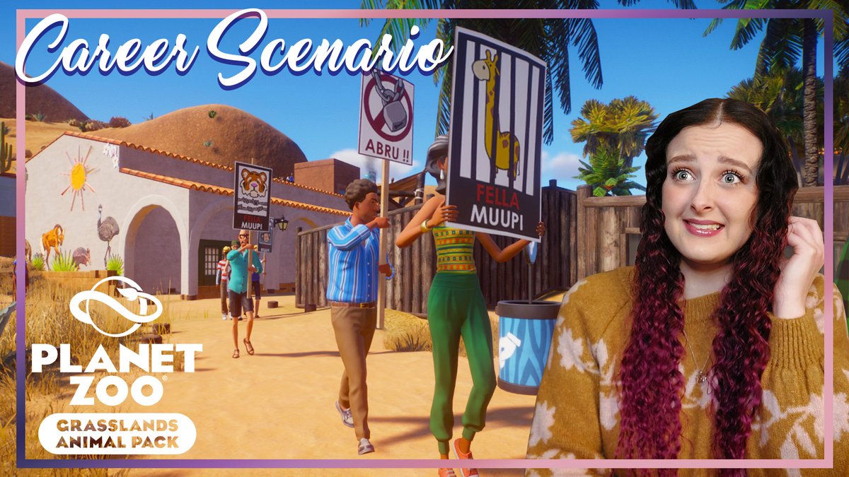 AnwynCaitlin's tweet photo. The Purmamarca Educational Reserve spends a lot of time educating students &amp; visitors, but I've got into some protester trouble! I've completed up to Silver &amp; also give some tips for you to continue in this zoo the easiest way possible. #planetzoo
🦋https://t.co/f4XRZwVYRi https://t.co/0mdRKaGiOQ