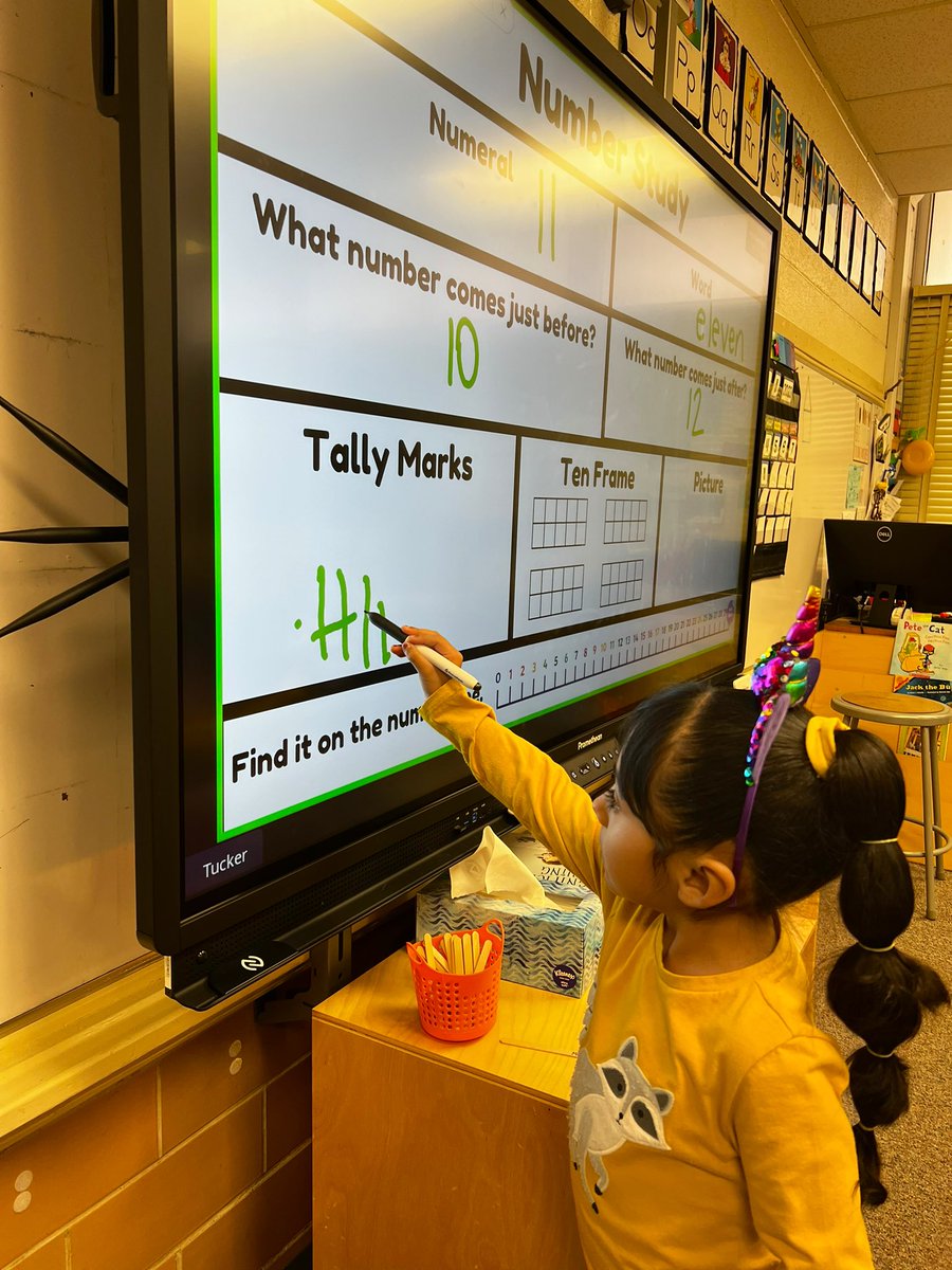 Tucker_Taught's tweet photo. My scholars are loving the chance to show their knowledge during our number study and when their name is drawn to be the Name Study for the day! They are even giving me ideas of new things we can add to our daily work! #numberstudy #namestudy @ZavalaMagnet @ECISD_EarlyEd https://t.co/5kNs7Cgs7X