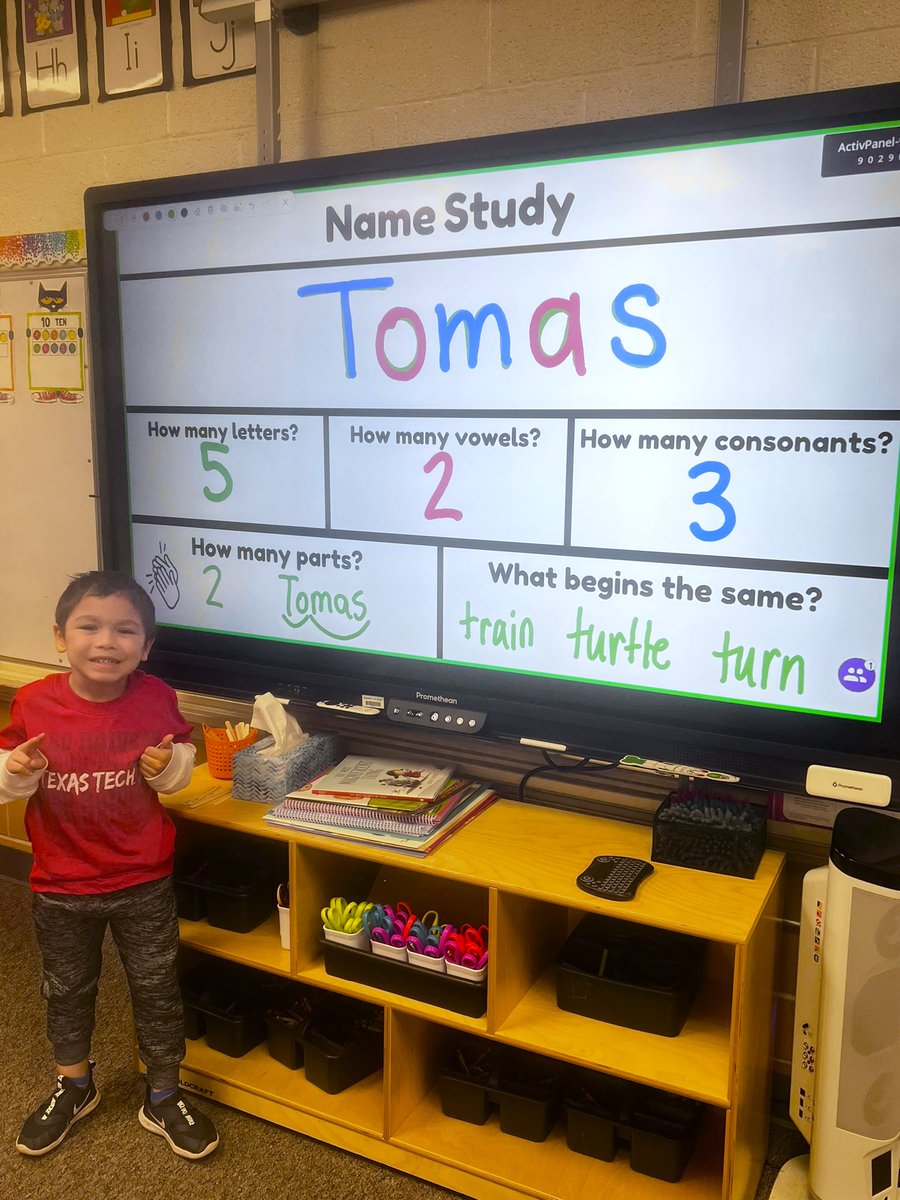 Tucker_Taught's tweet photo. My scholars are loving the chance to show their knowledge during our number study and when their name is drawn to be the Name Study for the day! They are even giving me ideas of new things we can add to our daily work! #numberstudy #namestudy @ZavalaMagnet @ECISD_EarlyEd https://t.co/5kNs7Cgs7X
