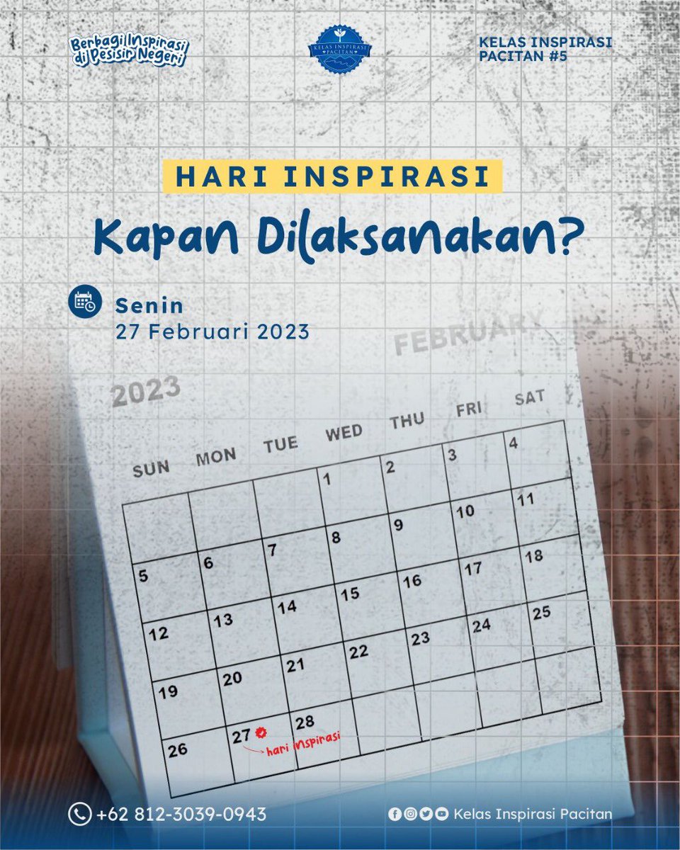 KIPacitan's tweet photo. Salam Inspirasi! 

Hari Inspirasi Kelas Inspirasi Pacitan #5 akan dilaksanakan sebentar lagi, siapa yang sudah tidak sabar untuk bertemu dengan Adik-adik di sekolah dasar? https://t.co/P4m3m9sZ63