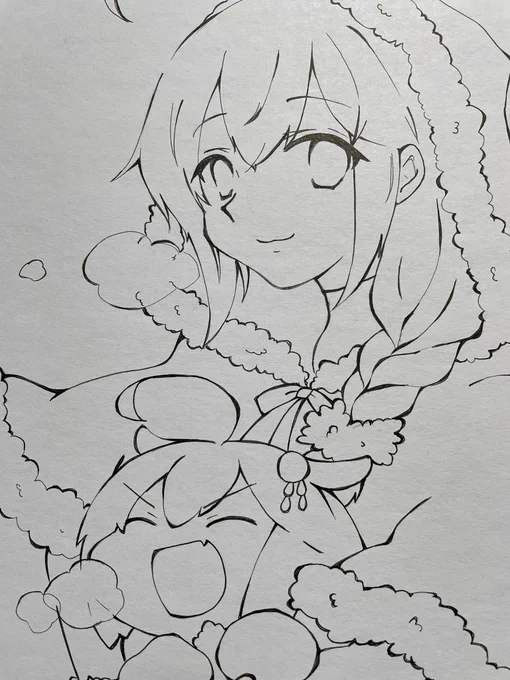 久々に色紙描いたな。
目はどうするかまだ考え中。 