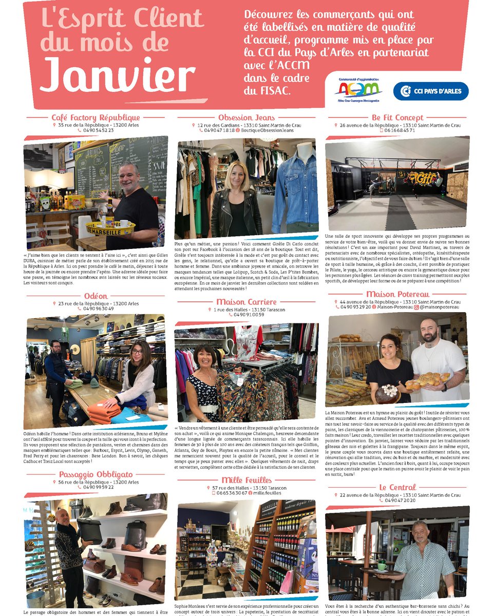 CCIPAYSARLES's tweet photo. [#EspritClient 🗞]
En ce mercredi de lancement des #Soldes d'Hiver, découvrez nos commerçant(e)s de l'ACCM qui ont toujours à l'esprit le bonheur de leurs clients !

▶ https://t.co/tjBOufleVE
#SoutenonsNosCommerçants #Commerce #PaysdArles https://t.co/hpWZkvTYYa