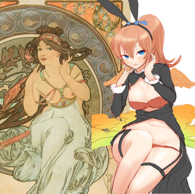 厳密には違う絵(このリトグラフの原画かな?)を見てたんですが、並べるとこんな感じ 