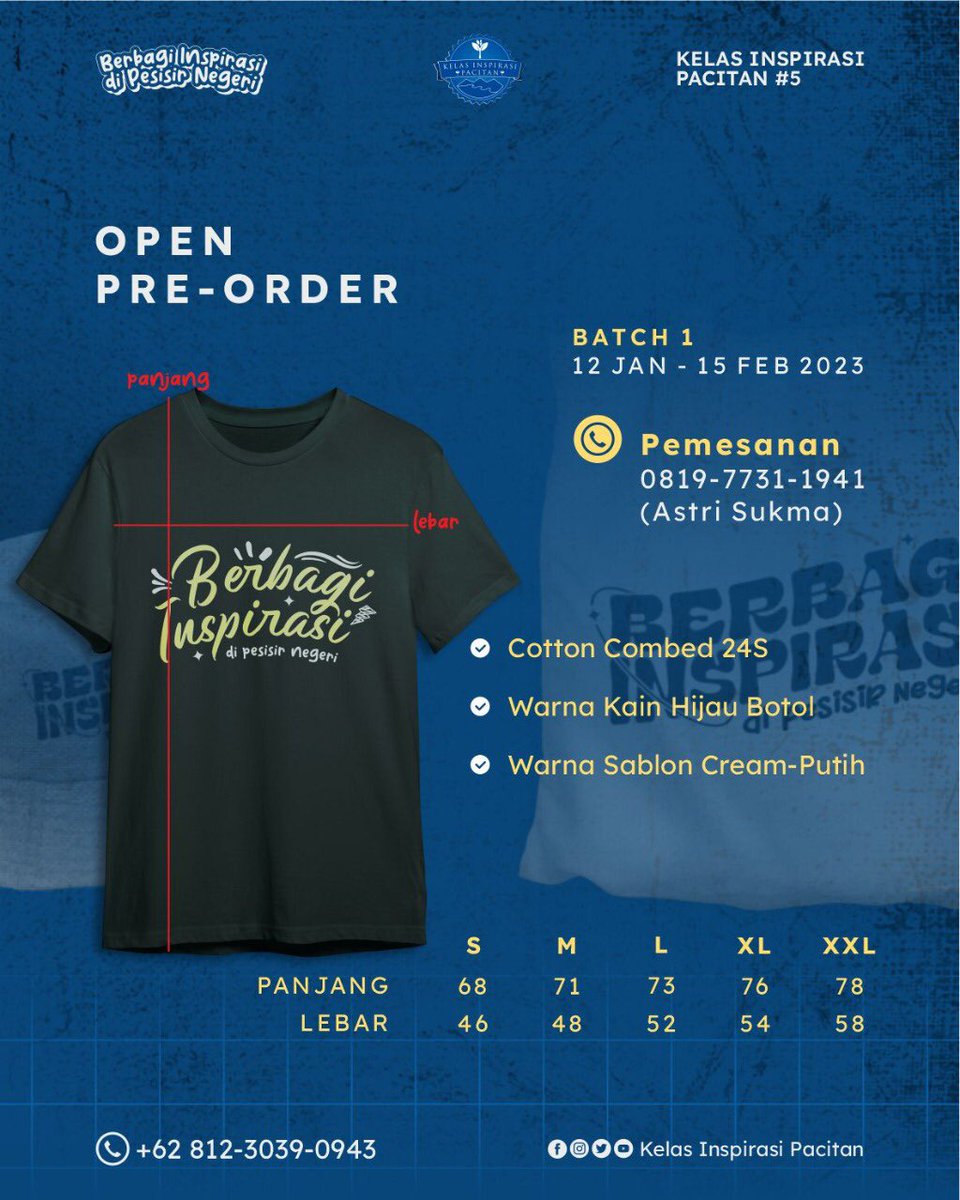 KIPacitan's tweet photo. Salam Inspirasi!

Menyambut Hari Inspirasi Pacitan #5, pastikan Kakak-kakak telah tampil kece dan keren menggunakan merchandise KI Pacitan #5. Bakal ada apa saja nih, yuk intip bersama! https://t.co/V1XOTv2rJf