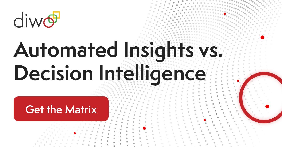 Automated Insights vs. Decision Intelligence. 

Don't settle. See how Diwo is different from traditional business intelligence tools with this competitor matrix.
lnkd.in/dFy2yKpg

#DecisionIntelligence #DecisionsNotDashboards