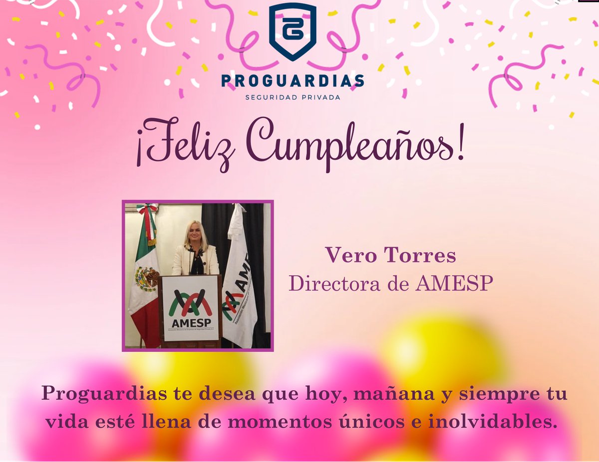Proguardias_inc's tweet photo. #Proguardias felicita a nuestra Directora @vtorreslanda de @AMESP_oficial ¡Feliz Cumpleaños! https://t.co/ByHSEMYiJd
