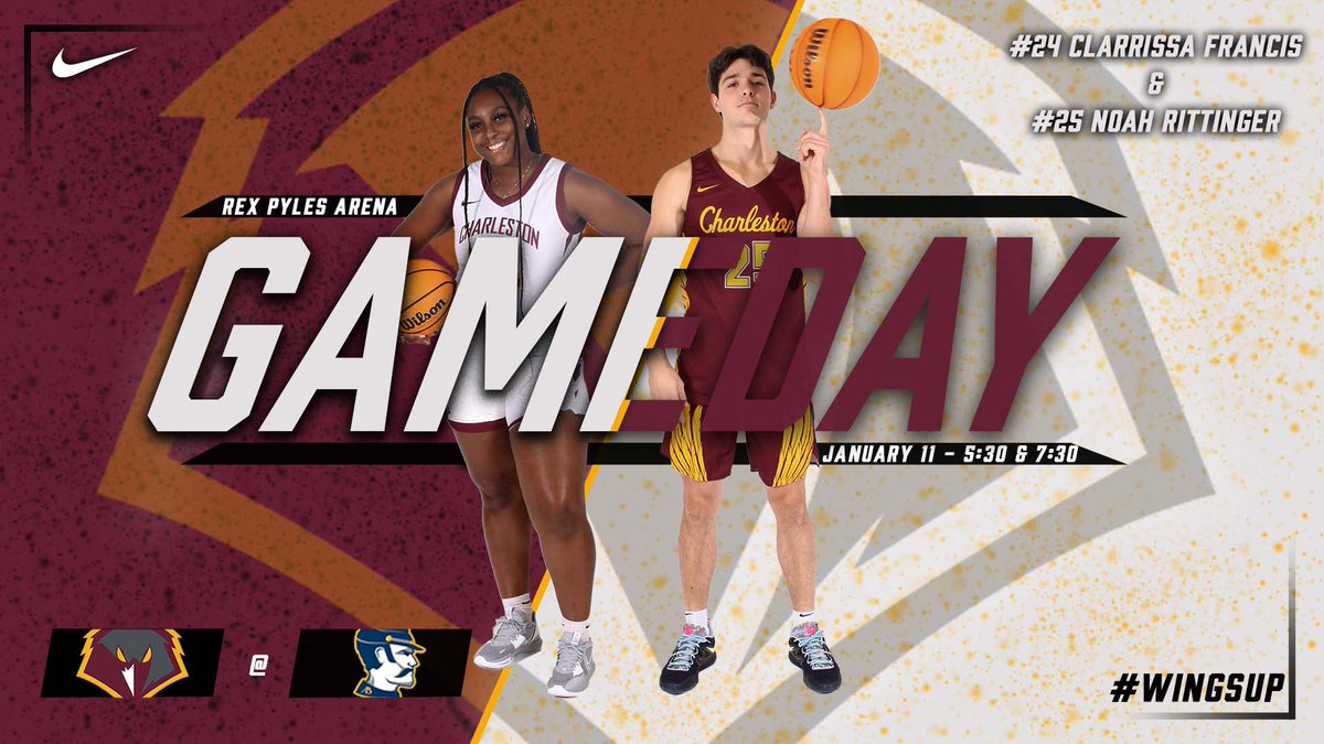 🏀BB: One more away game for the Golden Eagles 🚗 This doubleheader against the Battlers ⚔️

🆚 Alderson Broaddus
⌚️ 5:30 &amp; 7:30 PM
📍 Philippi, WV
📺 mountaineast.tv/?B=453767
📊 gobattlers.com/sidearmstats/m…

#WingsUp