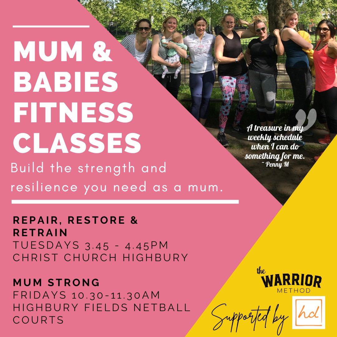 Mums and babies fitness classes are back! Come and rebuild pelvic floor and core function, get moving and meet new mums. Use code WARRIOR20 for 20% off a class if you book via Pebble before 21.01.23 thewarriormethod.co.uk/group-fitness-…
