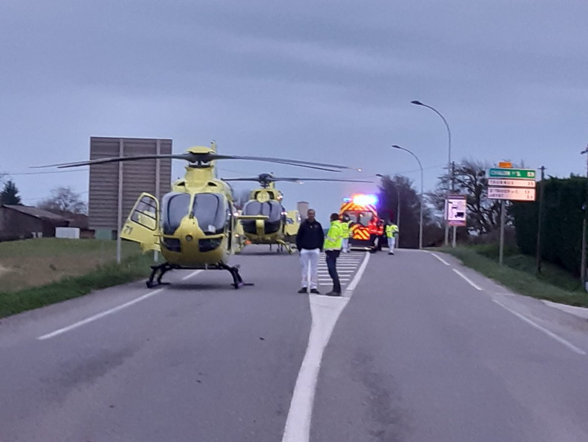F3Rhone_Alpes's tweet photo. Un père et sa fille meurent dans un #accident de la route à #Jayat (#Ain) @sdis01 https://t.co/zQBT4jeYLy https://t.co/t4tWHK9J0C