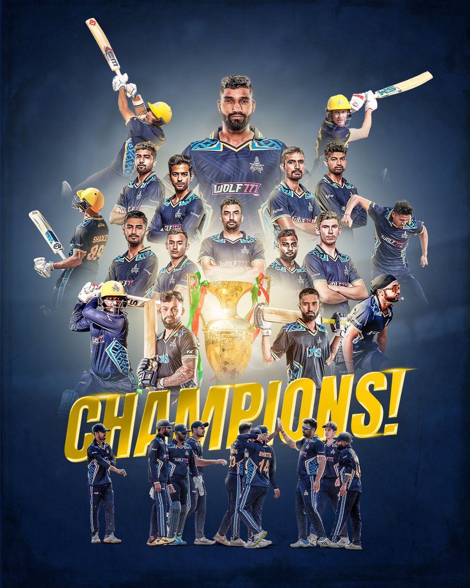 mountain_gooner's tweet photo. IT HAS COME WHERE IT BELONGS.
We are the Champions.
#RiseAsOne
#AayoTeamLumbini
#HamroLAS
#LASforLife
#NepalT20
#LumbiniAllStars https://t.co/4amZhCD9fM