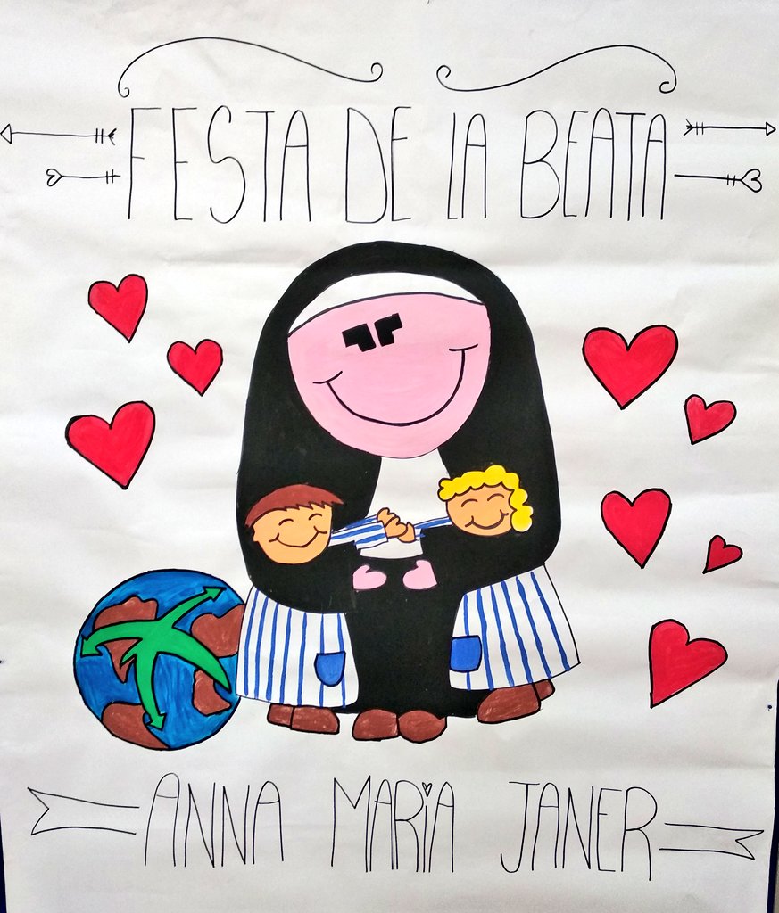 Avui commemorem el dia de la Beata Anna Maria Janer, fundadora de la <a href="/Fam_Janeriana/">FAMILIA JANERIANA</a> ✨ Ella, que sempre va acollir tothom que ho necessitava, ens ensenya que l'amor i el servei als altres fan del nostre món un lloc més just i més humà. Divendres ho celebrarem amb una festa! 🎉
