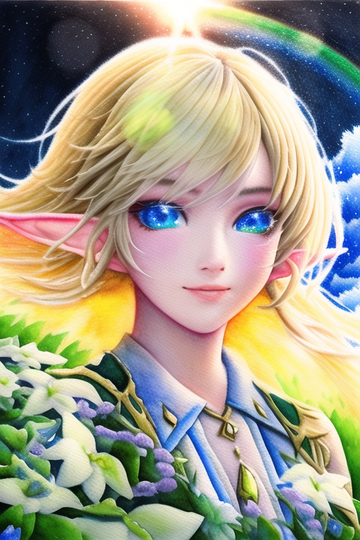 aiart_navi's tweet photo. 『今日の呪文！＜prompt＞』

・{elf}, {spirit}

エルフの呪文🧚‍♀️✨
{green meadow}, {flower}, {rainbow}などの自然系と相性がいいかも ❣

おすすめ度☆☆☆☆
使用例（呪文ALT記載）
※ [ Promptメーカー！]
→ https://t.co/OtlZG8qH31
#AIイラスト #AIart #NovelAI https://t.co/aTU0cqCZCh
